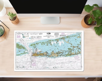 Key West - Nautical Map - Desk Mat - Desk Pad - Florida