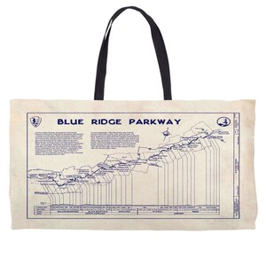 Blue Ridge Parkway - Carte - Cabas - Cabas week-end - Sac - Plan