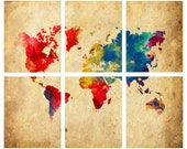 World Map Abstract - 6 8x10 Prints Print Poster