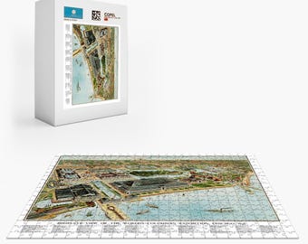 Chicago Map - Columbian Exposition - Vintage - 1893 - Panoramic - Print - Poster.