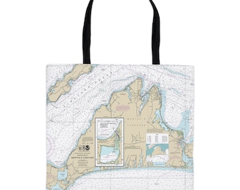 Martha's Vineyard -  Tote Bag - Nautical Map - Tote