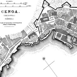 Vintage Map of Genoa Italy 11x14 Print Poster - Etsy