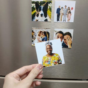 Aangepaste fotomagneet unieke print cadeau voor haar moeder moeder oma grootouders paar bruiloft hond kat baby-vorm vierkant gesneden koelkastset