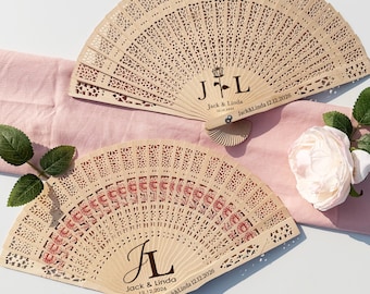 Personalized Wedding gifts: Handmade wooden fan,  Bulk favors for wedding guests