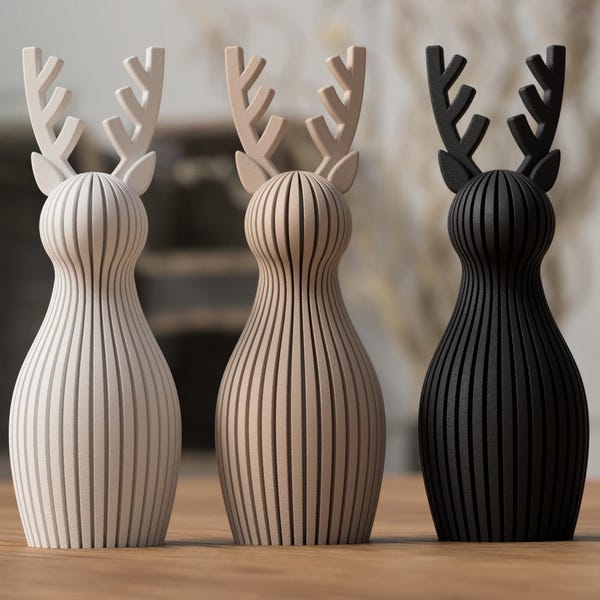 Elegantes 3D-Rentier – moderne Weihnachtsdeko in zwei Größen