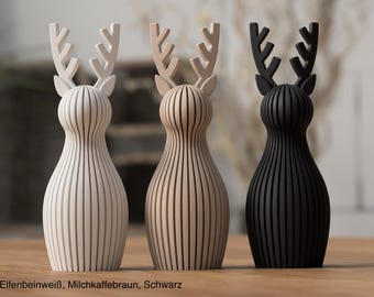 Elegantes 3D-Rentier – moderne Weihnachtsdeko in zwei Größen