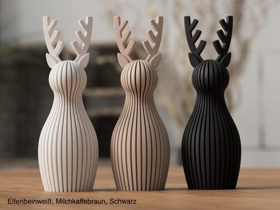 Elegantes 3D-Rentier – moderne Weihnachtsdeko in zwei Größen