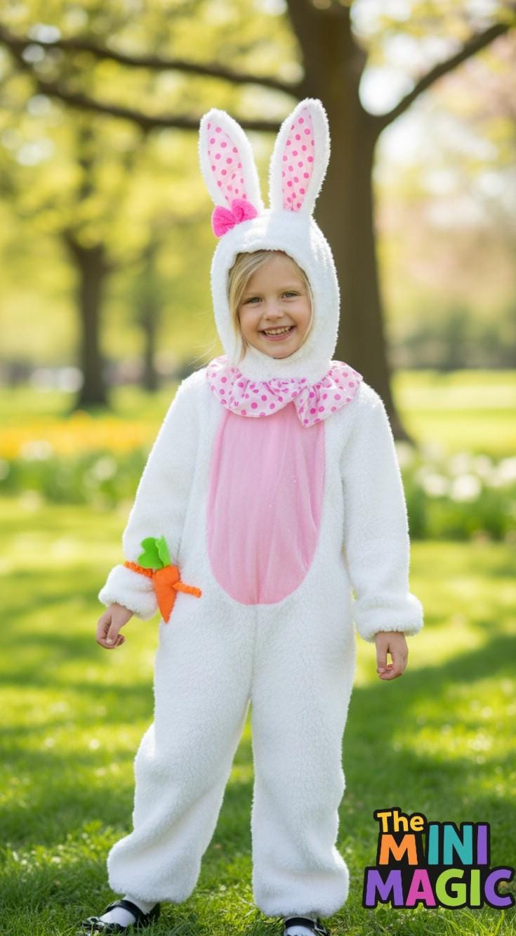Abito Bambino Senza Maniche Coniglio Pasquale - Fit &amp; Flare - Multicolore - Nuovo