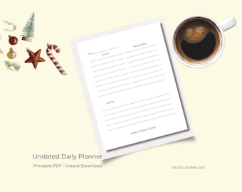 Undated Daily Planner Printable - Minimal To Do List, Instant Download PDF