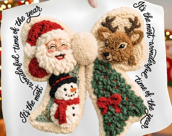 Faux Yarn Christmas Clipart, Santa, Reindeer, Snowman (Digital Download)