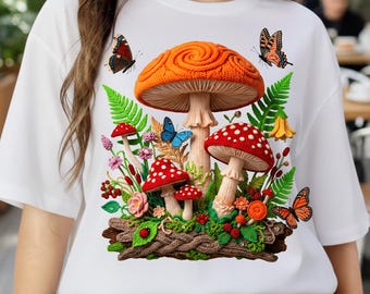 Mushrooms PNG, Cottagecore Sublimation Design, Goblincore Fairycore (Digital Download)