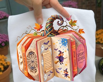 Libro Calabaza PNG, Libro Otoño, Boutique Preppy Amante de los Libros Otoño Sublimación, Diseño Acogedor Bibliotecario de Lectura, Descarga Digital