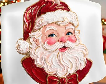 Merry Christmas PNG, Hand-Painted Santa Clipart, Christmas Shirt Design (Digital Download)