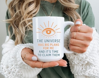 Manifestation Affirmation Mug The Universe Has Big Plans For Me Coffee Cup Gift For Women Spiritual Positive Energy Mug Law Of Attraction