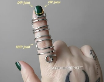 Adjustable Finger Splint Ring, Sterling Silver Arthritis Jewelry, Joint Support