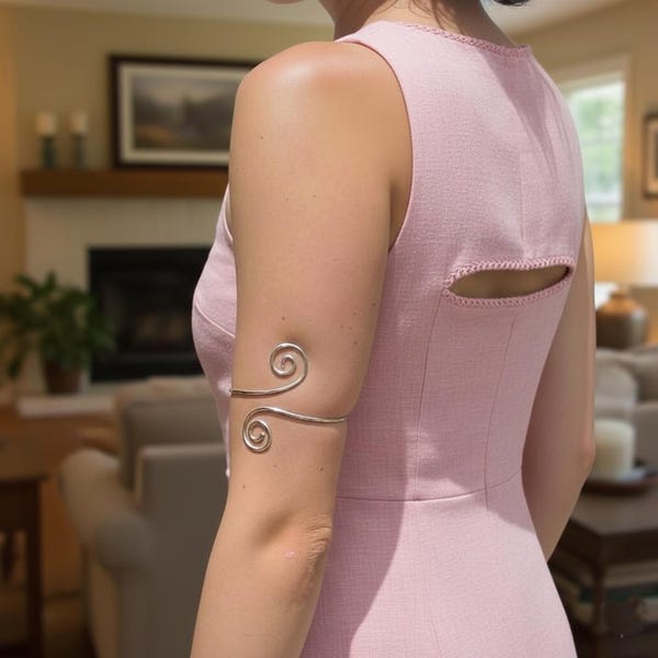 Srebrna bransoleta ze stali nierdzewnej – wodoodporna, regulowana spiralna bransoletka, minimalistyczna biżuteria unisex na prezent