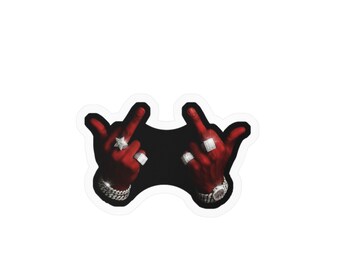 Red Middle Finger Kiss-Cut Vinyl Decals, Fuck You Kiss Cut Sticker