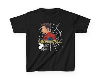 Retro Kids Spider Hero Brand New Day Movie Tee Tom Holland Fan Gift, Superhero Graphic T-Shirts, Soft Feel Retro Comic Hero Top for kids