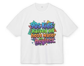 90s Kids 90s Nostalgia  Print Unisex Ultra Heavy Cotton Box Tee