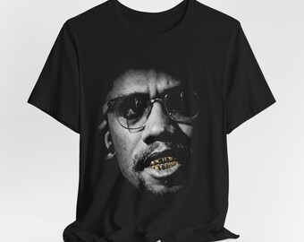 Malcolm X Gold Grill Men's Urban Streetwear Unisex Jersey Short Sleeve Tee