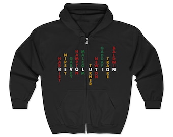Black History Month, Celebrate Black Leaders Shirt, Black Historical Icons, Black Revolution Full Zip Hooded Sweatshirt