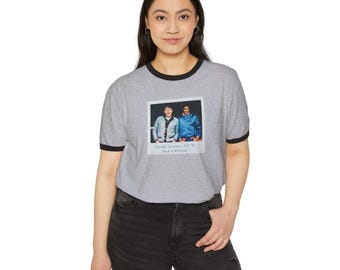 Michael Jackson &  Paul Polaroid Unisex Cotton Ringer T-Shirt