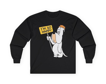 Droopy 'I'm So Happy' Droopy Cartoon Unisex Ultra Cotton Long Sleeve Tee