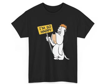 Droopy 'I'm So Happy, Droopy Cartoon Unisex Heavy Cotton Tee