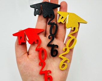 20pcs Grad Party Drink tags: 2026 Bachelor Cap Cup charms for Senior graduation Celebration