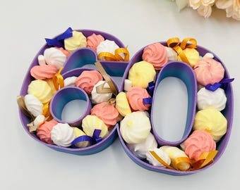 Fillable joint number Tray: Custom Food Safe birthday snack tray
