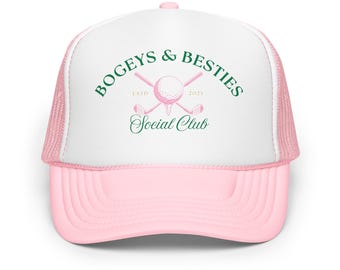 Bogeys & Besties Foam Trucker Hat: Funny Golf Cap