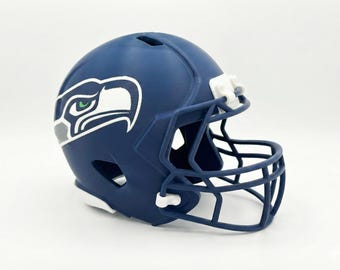 Seattle Seahawks Inspired Mini Helmet Replica - 3D Printed Desk Decor