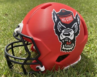 NC State Mini Football Helmet - Custom 3D Printed Desk Decor