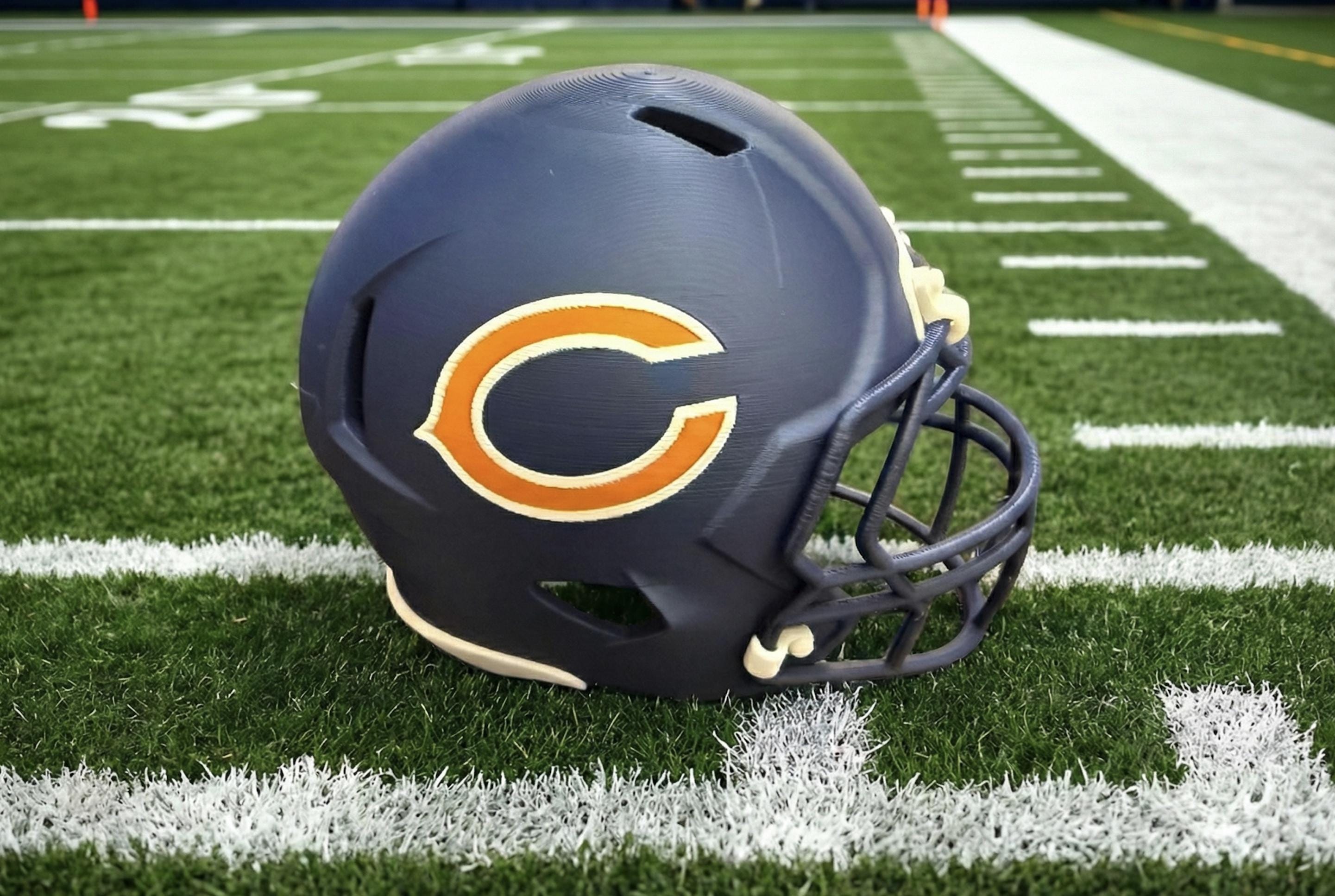 custom bears football helmets Jared Goff Signed Lions / Cal Painted Authentic Helmet Fa Super Sports Center White SportStar Chinstrap Buckles Caleb Williams, Chicago Bears, Autographed,