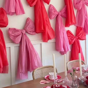 Oversized bow party decor, coquette, girly, bridal shower, birthday, baby shower image 1