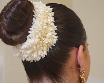 Scented Artificial Jasmine Gajra Scrunchie: Indian Wedding Hair Accessory, party favor