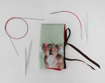 Crochet Hook Roll, Knitting Needle Case, Interchangeable Needle Case, Circular Needle Storage, Knitting Needle Organizer, Needle Holder