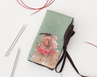 Knitting Needle Case, Crochet Hook Roll, Interchangeable Needle Case, Circular Needle Storage, Knitting Needle Organizer, Needle Holder