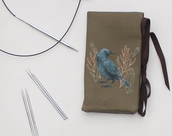 Crochet Hook Roll, Knitting Needle Case, Interchangeable Needle Case, Circular Needle Storage, Knitting Needle Organizer, Holder