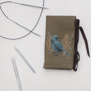 Crochet Hook Roll, Knitting Needle Case, Interchangeable Needle Case, Circular Needle Storage, Knitting Needle Organizer, Holder