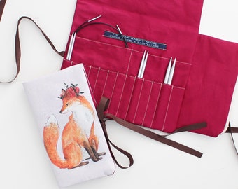 Knitting Needle Organizer, Knitting Needle Case, Crochet Hook Roll, Interchangeable Needle Case, Circular Needle Storage, Needle Holder