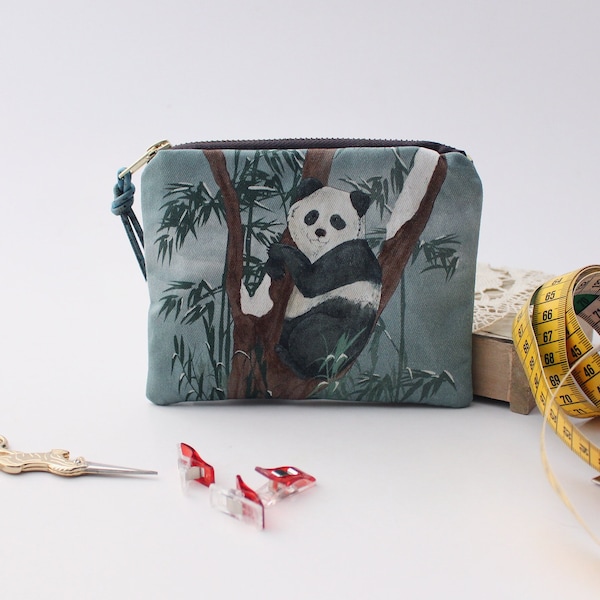 Panda Bag, Minimalist Wallet, Travel Wallet Women, Pencil Case, Makeup Organizer, Christmas Gift, Toiletry Bag, Cardholder, Zipper Pouch