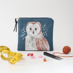 Makeup Organizer Bag, Small Cosmetic Bag, Brown Bear Bag, Woodland Animals Fabric, Credit Card Holder, Color Pencil Case, Gift for Her
