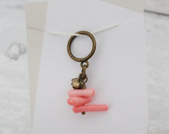 Coral Stich Marker, Progress Keeper, Beginning of Row Marker, Stitch Marker for Knitting, Pink Coral, Crochet Marker, Stitch Markers Charm