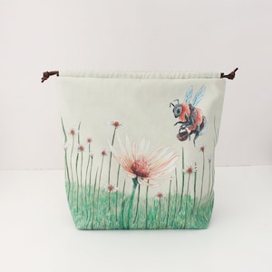 Knitting Project Bag | READY TO SHIP | Project Bag, Vegan Bag, Project Bag for Knitting, Crochet Bag, Drawstring Bag, Knitting Bag, Bag
