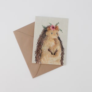 Hedgehog Greeting Card, Wall Art, Nursery Art Print, Rustic Home Decor, Home Decor, Nursery Wall Art, Thank You Card, Postcard, Art Print