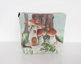 Zipper Pouch, Zippered Project Bag, Travel Wallet Women, Pencil Case, Makeup Organizer, Frog Bag, Toiletry Bag, Cardholder, Storage Bag