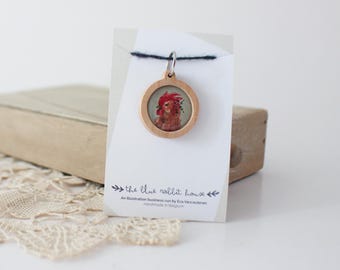 Wooden Stich Marker, Progress Keeper, Beginning of Row Marker, Stitch Marker for Knitting, Animal Illustration, Crochet Marker, Wooden Charm