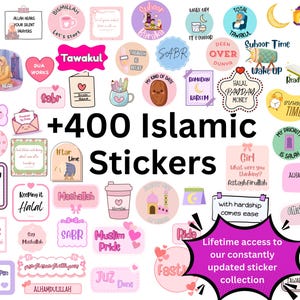 Mega paquete de más de 400 pegatinas islámicas, pegatinas digitales PNG SVG para toda la tienda, imprimibles, Goodnotes, Notability/pegatinas para propietarios de negocios