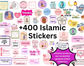 400+ Islamic stickers mega bundle,whole shop Digital PNG SVG sticker, Printable, Goodnotes, Notability|sticker for business owners